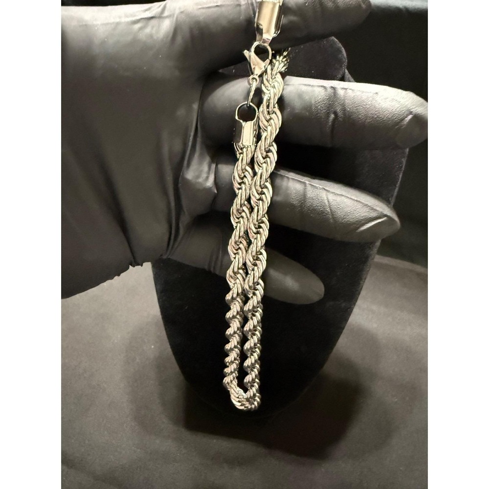 rope chain silver filled 18 inch 7.5mm lobster clasp the big boy - Picture 7 of 7